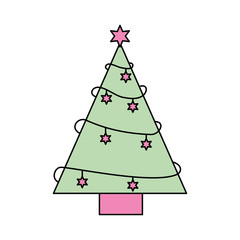 christmas tree pine star decoration ornament design