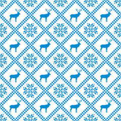 Traditional scandinavian pattern. Nordic ethnic seamless background - 178002458