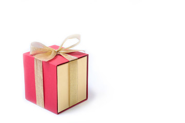 Gift boxes with bow on white background