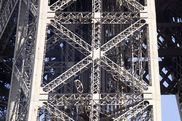 détail d'un pylône de la Tour Eiffel