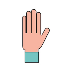 hand showing five finger gesture icon