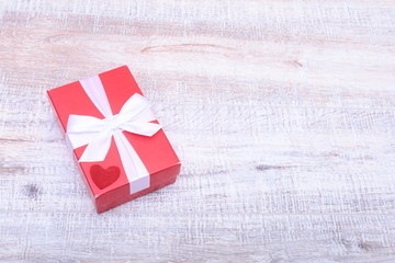 Gift boxes with bow on white background