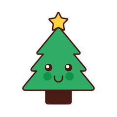 kawaii christmas tree pine decoration cartoon