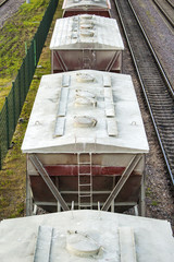 Freight railroad cars top view