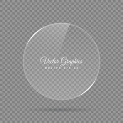 Glass banner. Transparent geometric shapes.