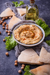 Hummus and pita bread