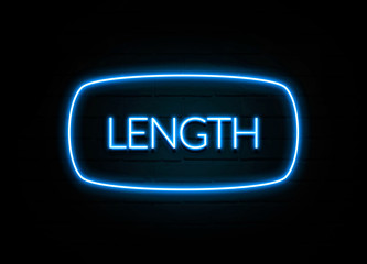 Length  - colorful Neon Sign on brickwall