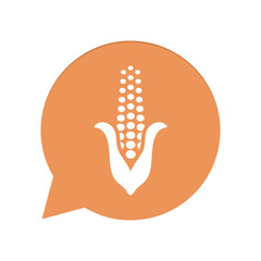 Orangene Sprechblase rund - Mais