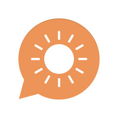 Orangene Sprechblase rund - Sonne