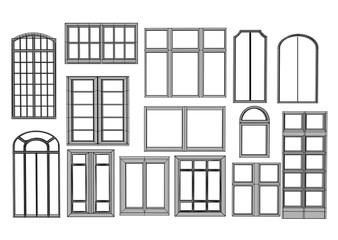 set of windows