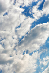 Blue sky with white clouds. Nature concept