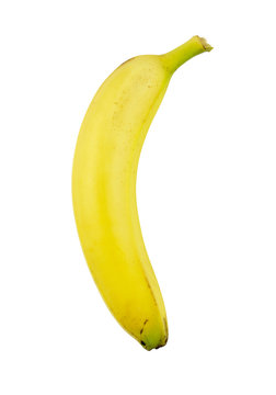 Ripe yellow banana on white background