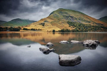 Zelfklevend Fotobehang Autumnal Mountain Reflection on Surface of Lake , Lake District National Park © Eddie Cloud