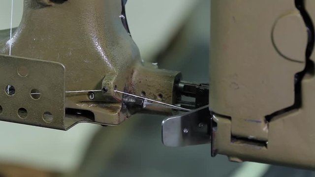 Filling empty boxes with flour at a flour mill. The conveyor for packing flour in bags. Packing flour at mill. Production line for packaging. Manufacture of food products. Close up shot.