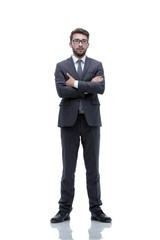 Portrait in full growth of a successful businessman