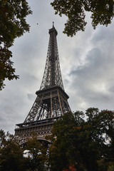 Eiffel tower in october.
