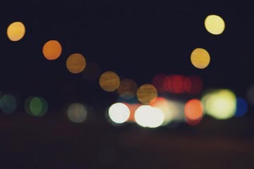 Blurry colorful city lights