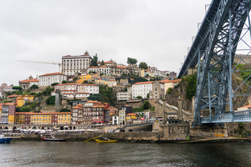 Fototapeta na wymiar Porto, Portugal - July, 2017. Porto, Portugal view of old buildings and street .