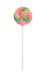 Swirl lollipop isolated on white background.