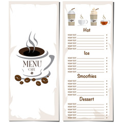 menu coffee shop restaurant template design hand drawing graphic