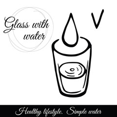 Clean water fills the glass. The call to drink more pure water for health