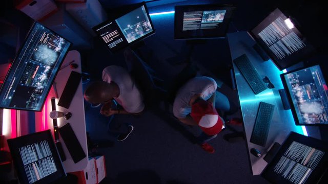  2 computer hackers trying to gain access to a computer system