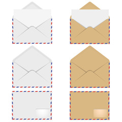 Realistic mockup envelope for letter or invitation card. Vector
