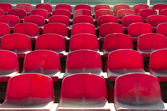 red empty stadium seats