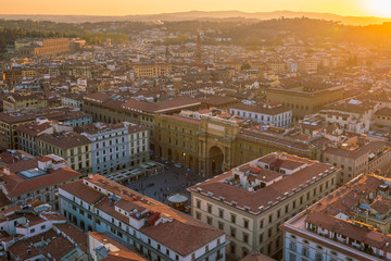 View of Florence skyline from top view