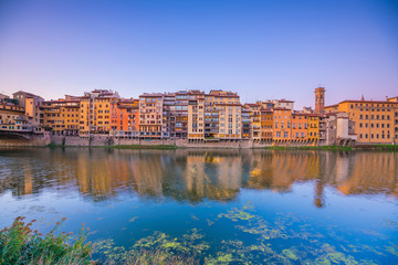 Florence city and the Arno River in Tuscany