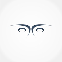 eye abstract bird owl logo