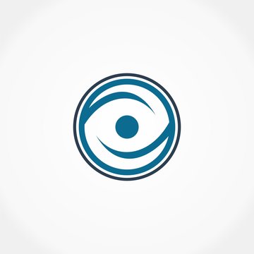 letter e symbol circle eye logo