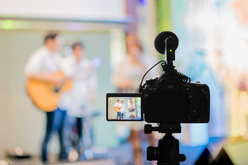 Covering an event on stage with a video camera