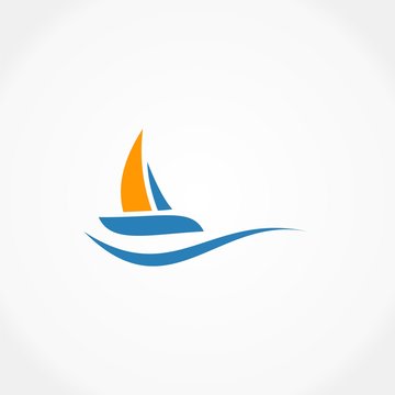 sailling boat ocean logo