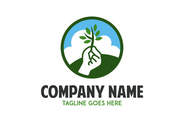 agriculture organic logo illustration