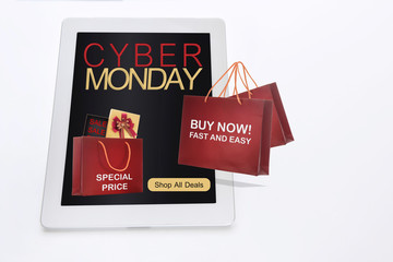 Cyber Monday sale promotion, online shopping concept