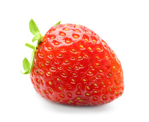 Ripe strawberry on white background