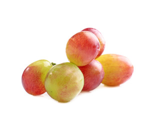 Fresh ripe grapes on white background