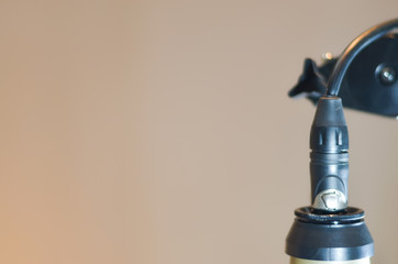 the microphone in sound music room,gray scale tone,select focus