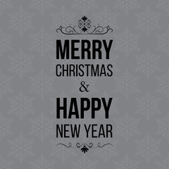 Christmas And New Year Greeting card, Typographical Background