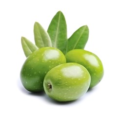 Olive fruit and olive leaves
