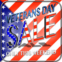 Veterans Day Sale, 3D, Honoring all who served, American holiday template.