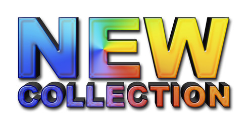 Naklejka na ściany i meble New Collection Rainbow, 3D Illustration, Modern Banner - Sign, White Background