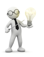 omino 3d con lampadina idea