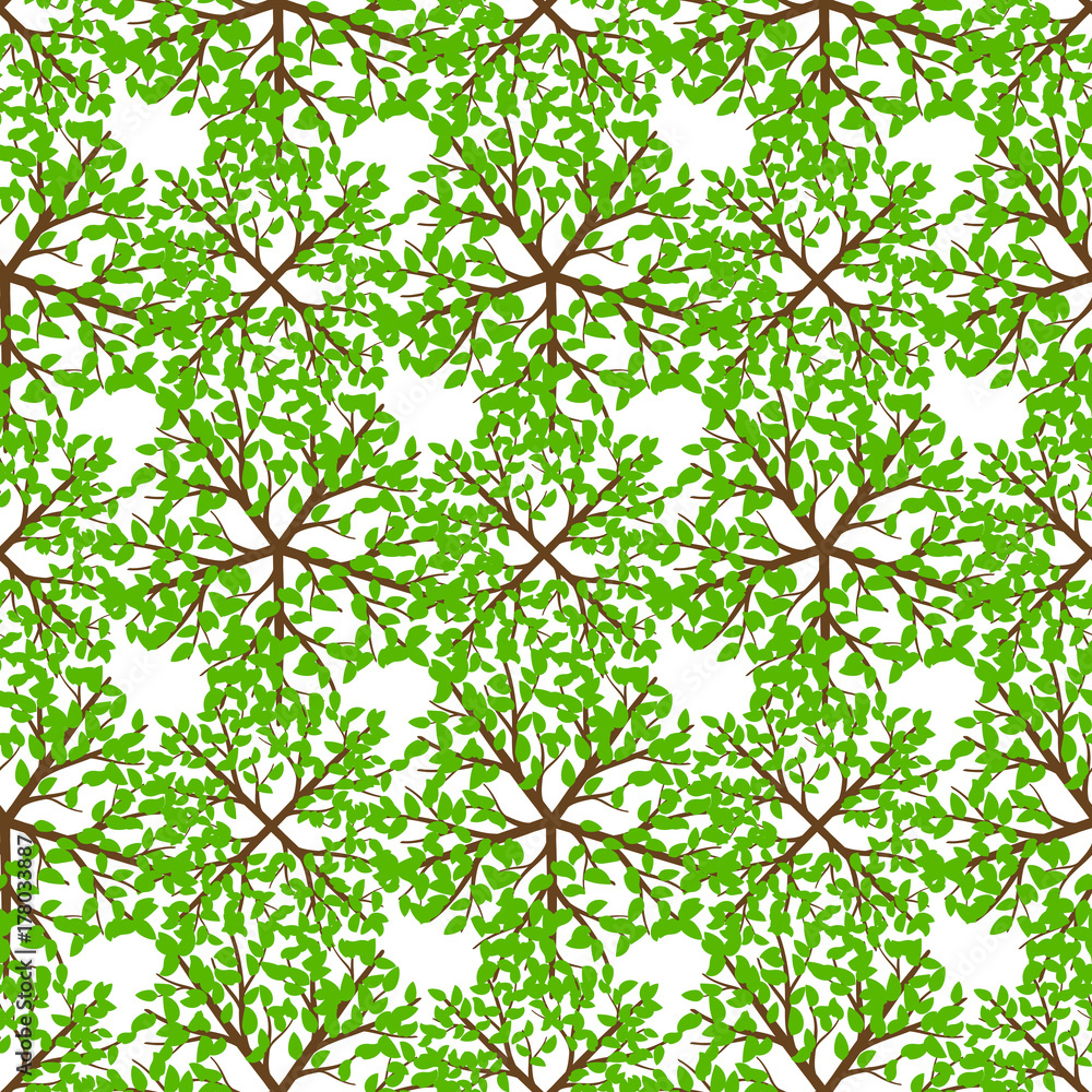 Poster top view tree seamless pattern - nature seamless background
