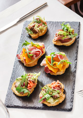 canape on the Christmas table