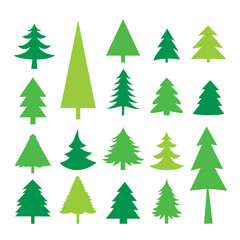 Tree Merry Christmas Icon Isolated Vector