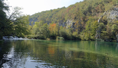 amazing landscape at the plitvice lakes in croatia