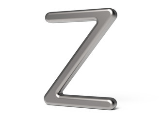 3D render metallic alphabet Z