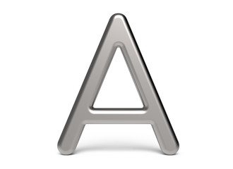 3D render metallic alphabet A